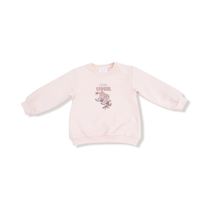 Future Cowgirl - French Terry Oversize Sweatshirt With Silk Screen And Bamboo Baby Bell