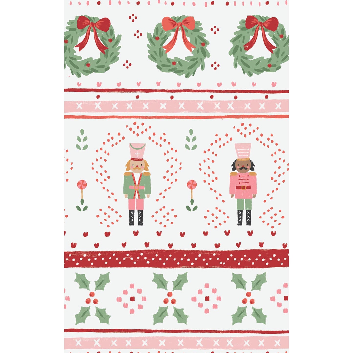 Sugar Plum Fairy - Nutcracker Fair Isle Pink Twirly Long Sleeve Dress