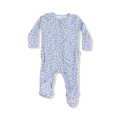 2 Way Zipper Ruffle Back Footie - Country Calico