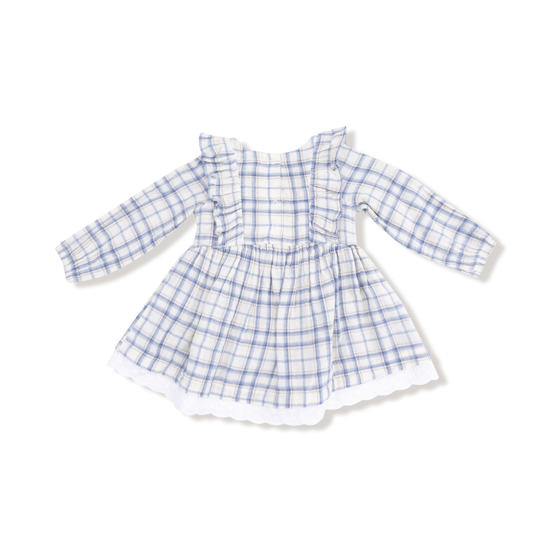Long Sleeve Dress and Bloomer (2T to 4T Dress Only) - Blue Plaid