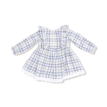 Long Sleeve Dress and Bloomer (2T to 4T Dress Only) - Blue Plaid