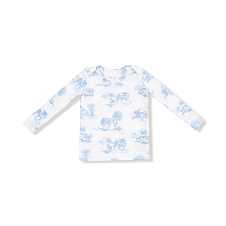 Long Sleeve Loungewear Set - Farm Toile Blue