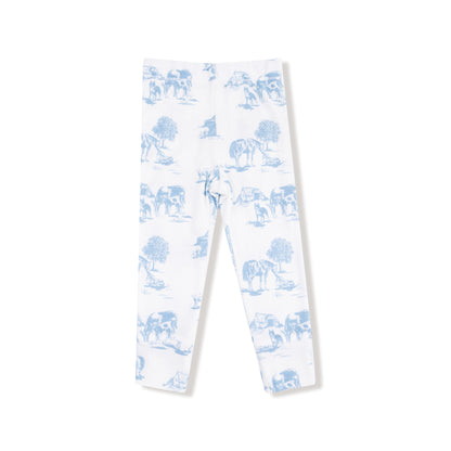 Long Sleeve Loungewear Set - Farm Toile Blue