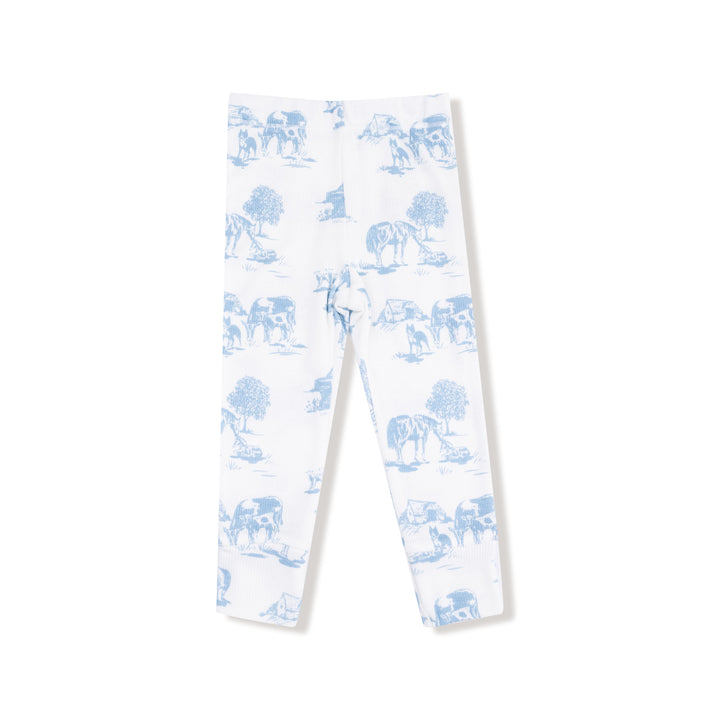 Long Sleeve Loungewear Set - Farm Toile Blue