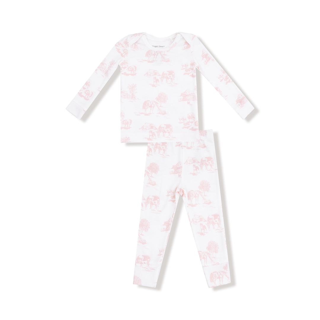 Long Sleeve Loungewear Set - Farm Toile Pink