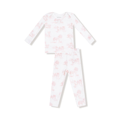 Long Sleeve Loungewear Set - Farm Toile Pink