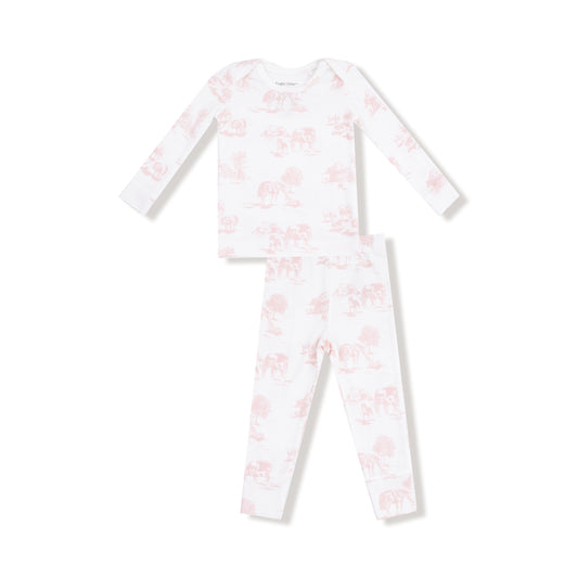Long Sleeve Loungewear Set - Farm Toile Pink