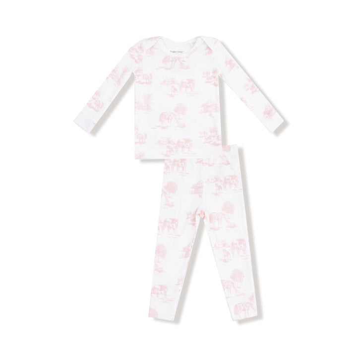 Long Sleeve Loungewear Set - Farm Toile Pink
