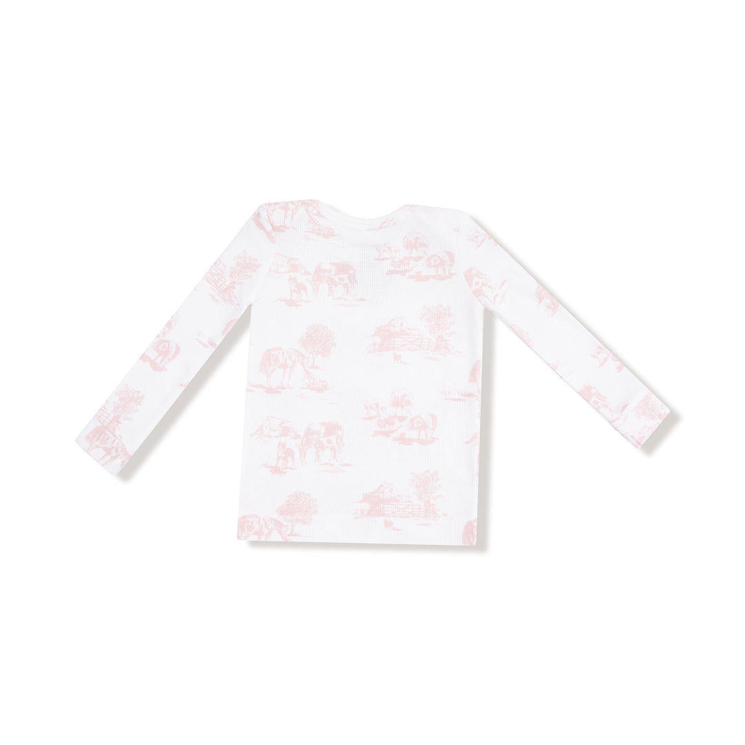 Long Sleeve Loungewear Set - Farm Toile Pink