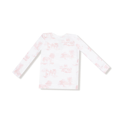 Long Sleeve Loungewear Set - Farm Toile Pink