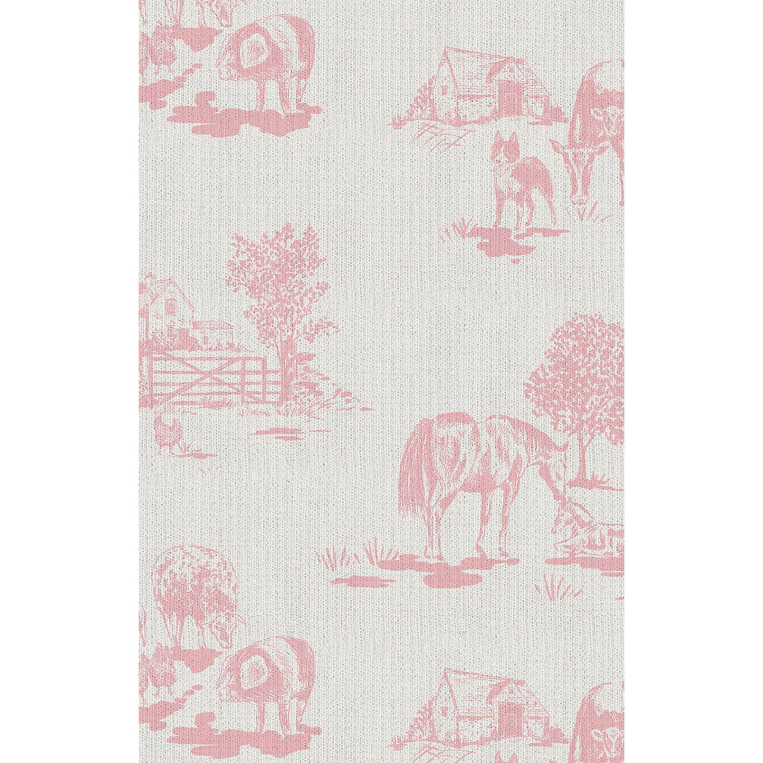 Peter Pan 2-Way Zipper Footie - Farm Toile Pink