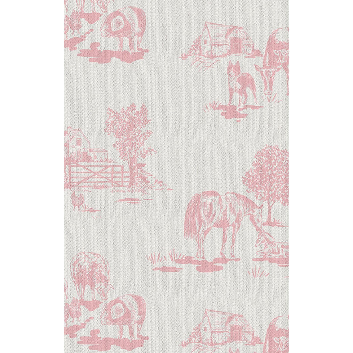 Peter Pan 2-Way Zipper Footie - Farm Toile Pink