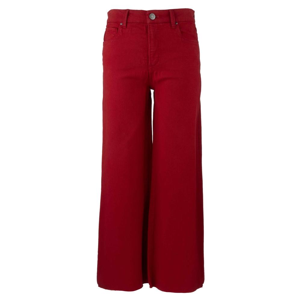 Meg High Rise Wide Leg Raw Hem - Ruby Red