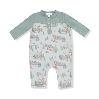 Romper with Contrast Sleeve - Buck Deer