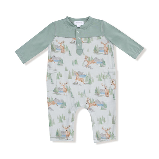 Romper with Contrast Sleeve - Buck Deer