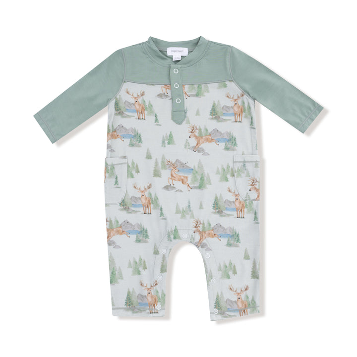Romper with Contrast Sleeve - Buck Deer