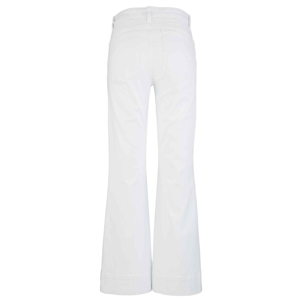 Stella High Rise Fab AB Flare Back Darts with Wide Hem - Optic White