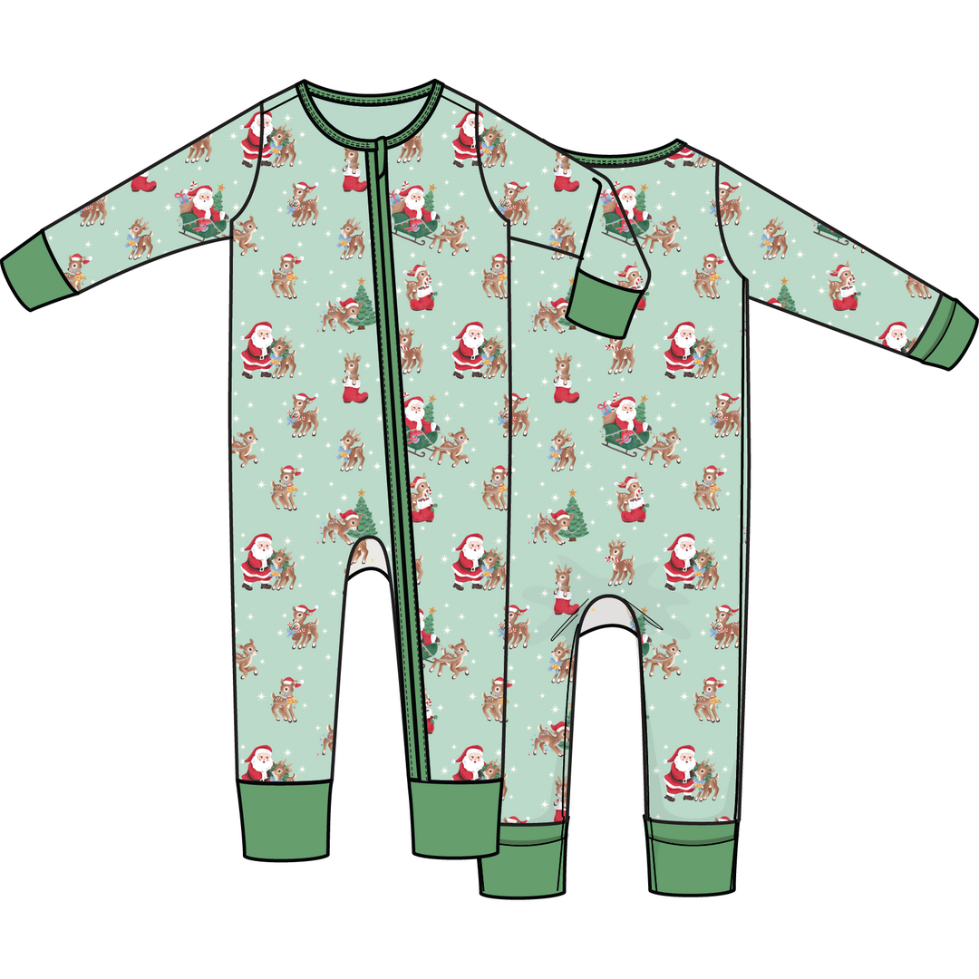 Angel Dear Vintage Reindeer &amp; Santa - Convertible Romper | Ivory