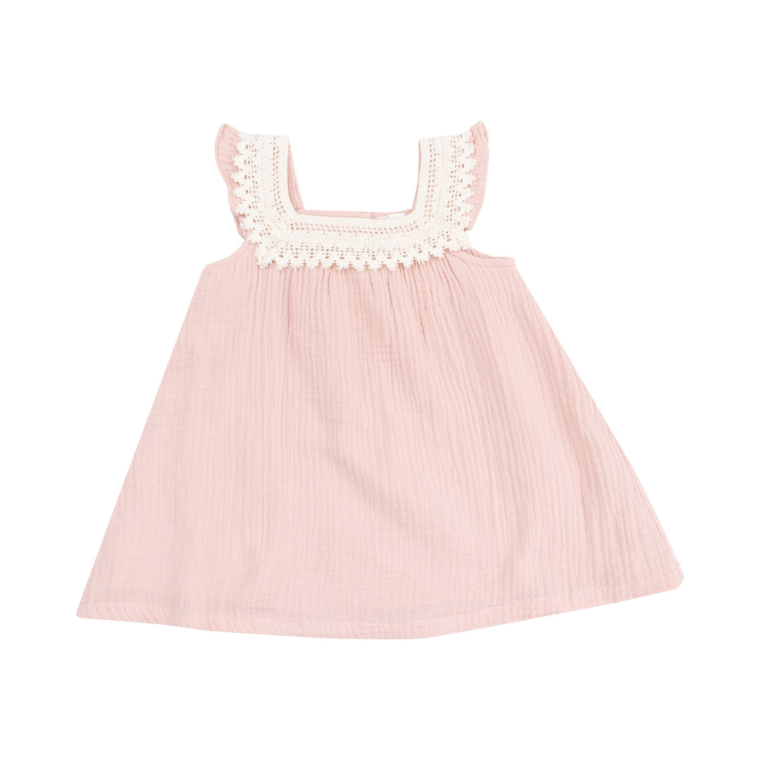 Sundress &amp; Diaper Cover - Solid Muslin Rose Smokes