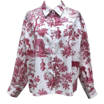 Queen of Sparkles Red &amp; White Christmas Twall Cotton Button Up Top