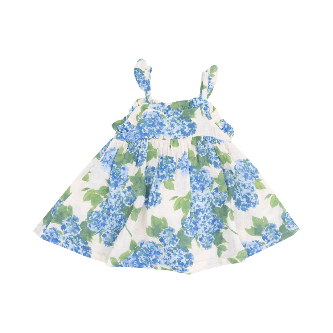 Sundress &amp; Diaper Cover - Watercolor Hydrangeas Paperbag