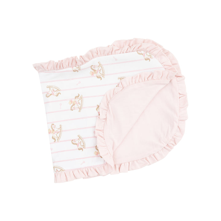 Ruffle Burp Cloth - Vintage Rocking Horse Pink - 22X10