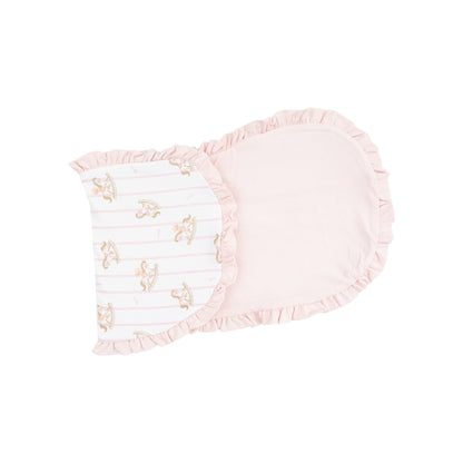 Ruffle Burp Cloth - Vintage Rocking Horse Pink - 22X10