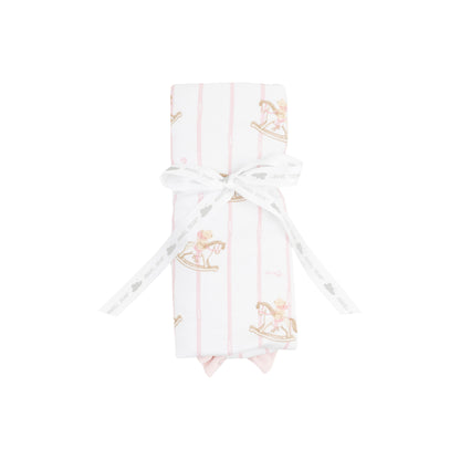 Ruffle Burp Cloth - Vintage Rocking Horse Pink - 22X10
