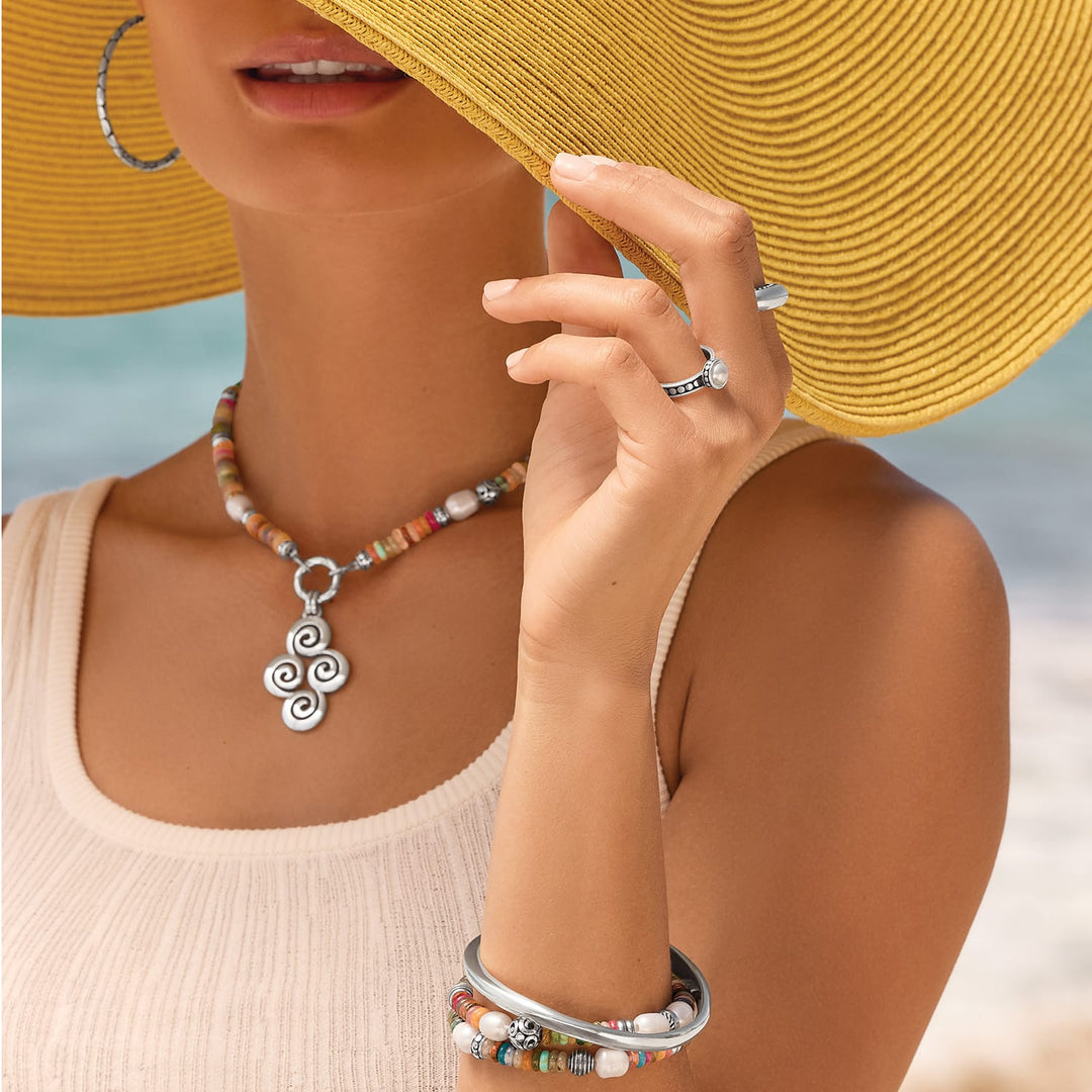 Brighton Vertigo Hues Stretch Bracelet – Multicolor Stone Silver Stretch Bracelet