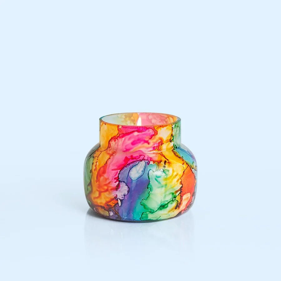 Volcano Rainbow Watercolor Candles