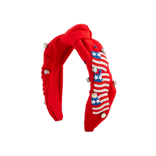 American Flags Beaded Headband