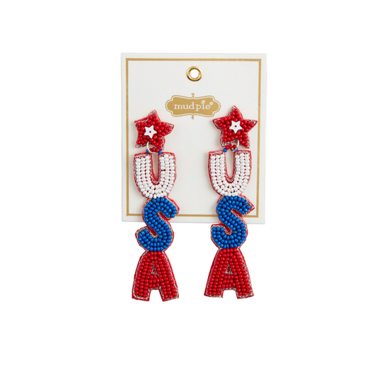 USA Beaded Earrings