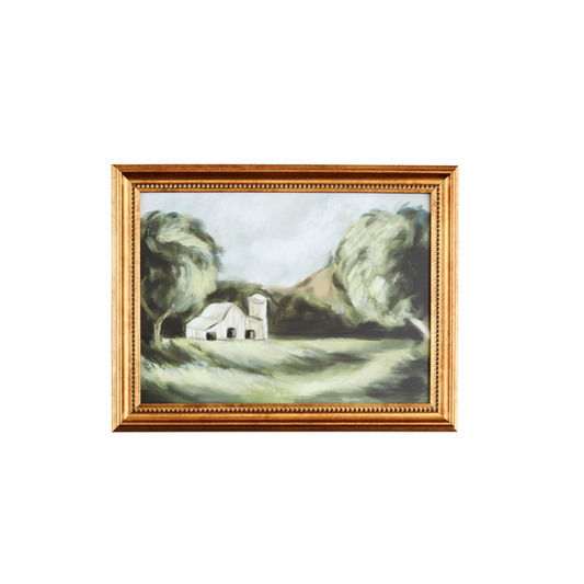 Barn Landscape Framed Canvas
