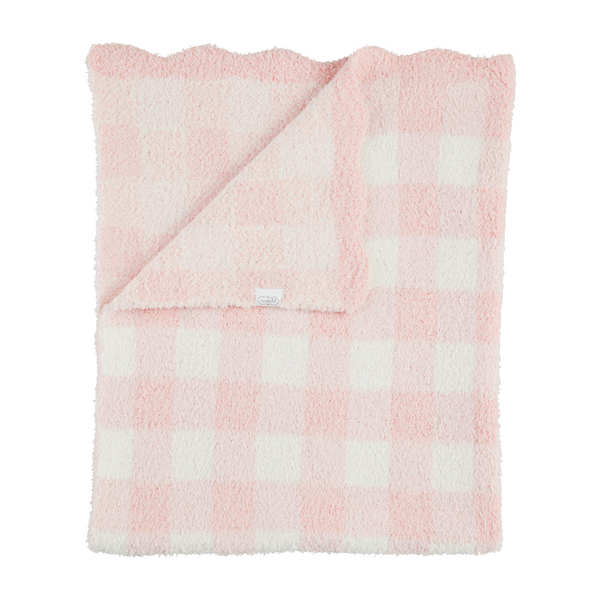 Pink Gingham Chenille Blanket