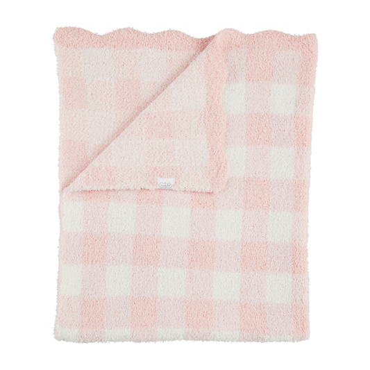 Pink Gingham Chenille Blanket