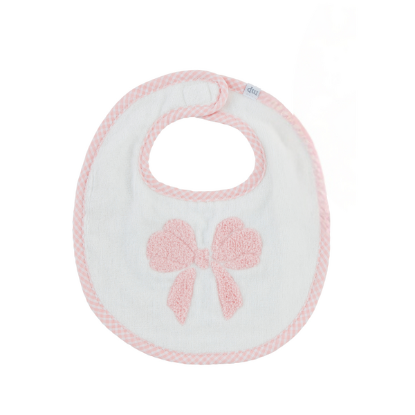 Pink Boucle Bow Bib