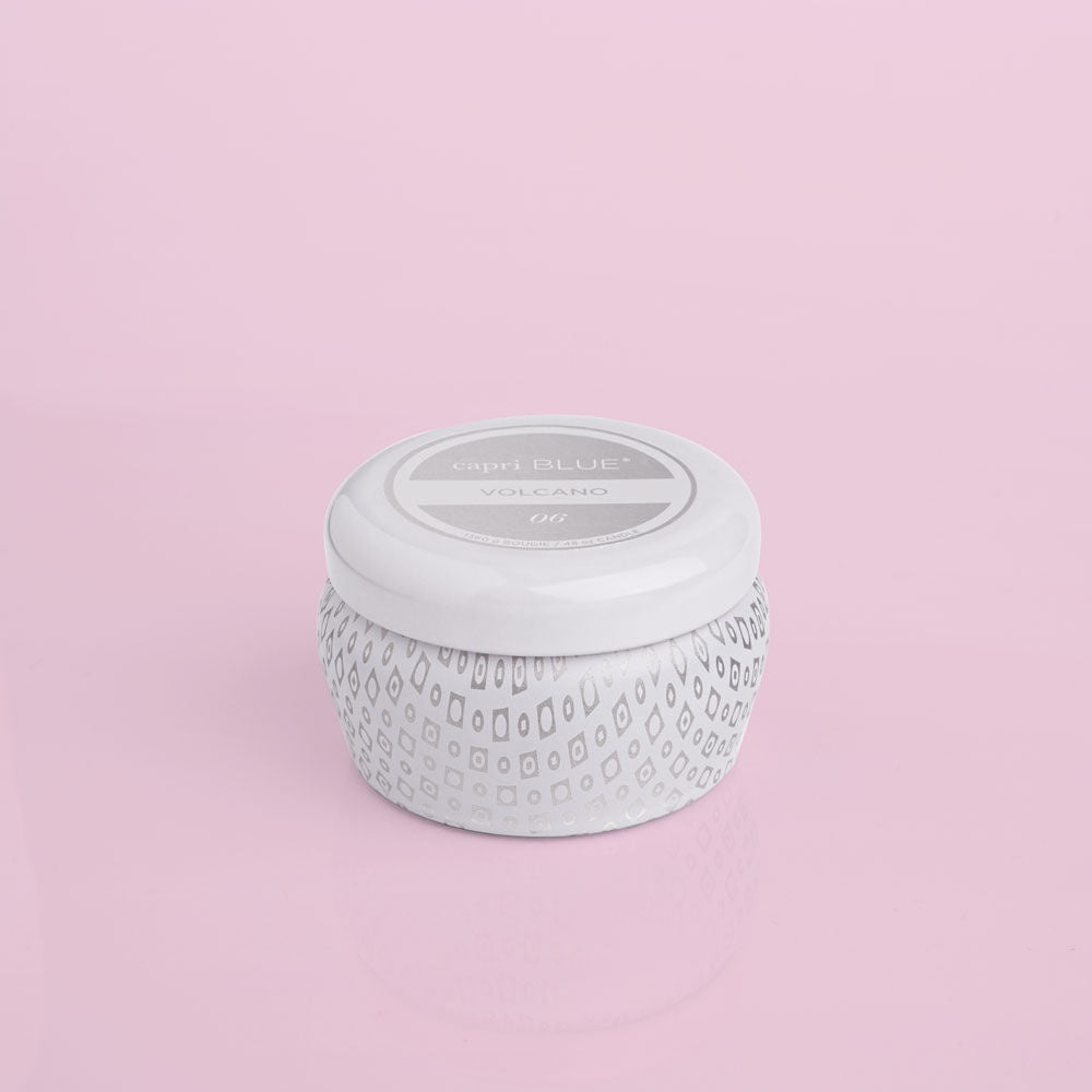 Volcano White Printed Mini Tin 3oz