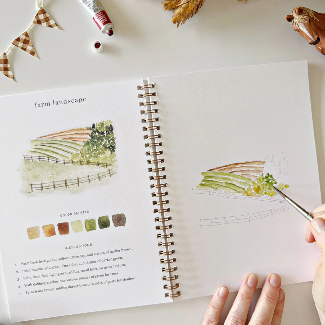 emily lex Farm Watercolor Workbook