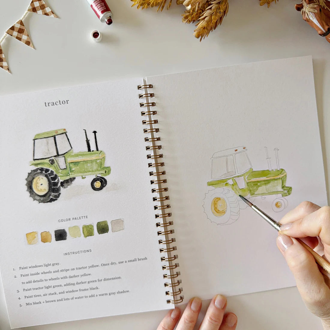 emily lex Farm Watercolor Workbook