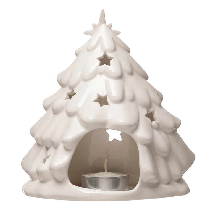Stoneware Holy Family with Tree &amp; Cut-Outs