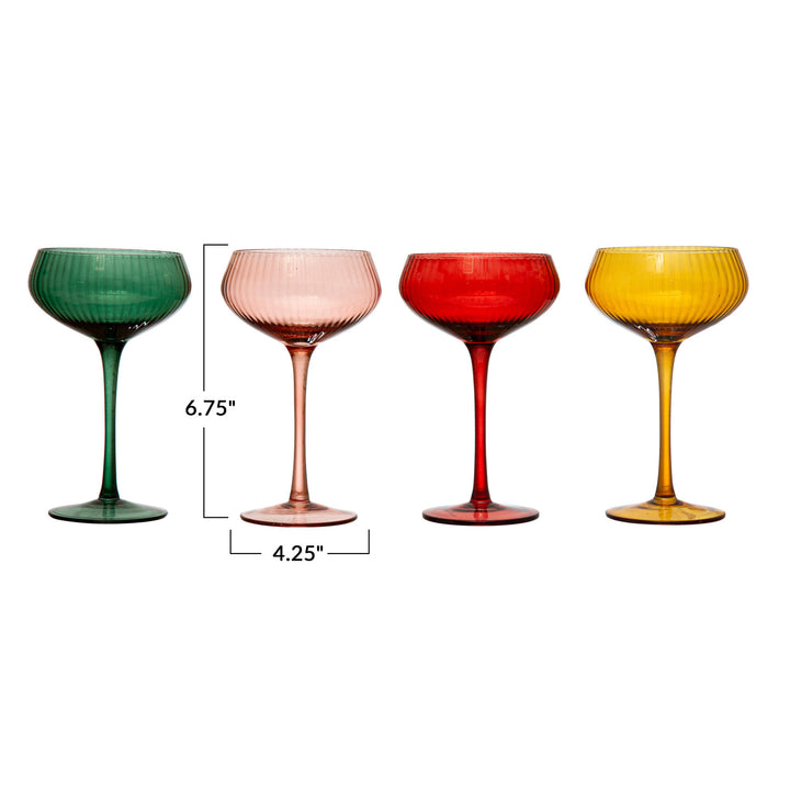 Creative Coop Stemmed Champagne Coupe Glass, Alternate View | Bella Gifts from the Heart