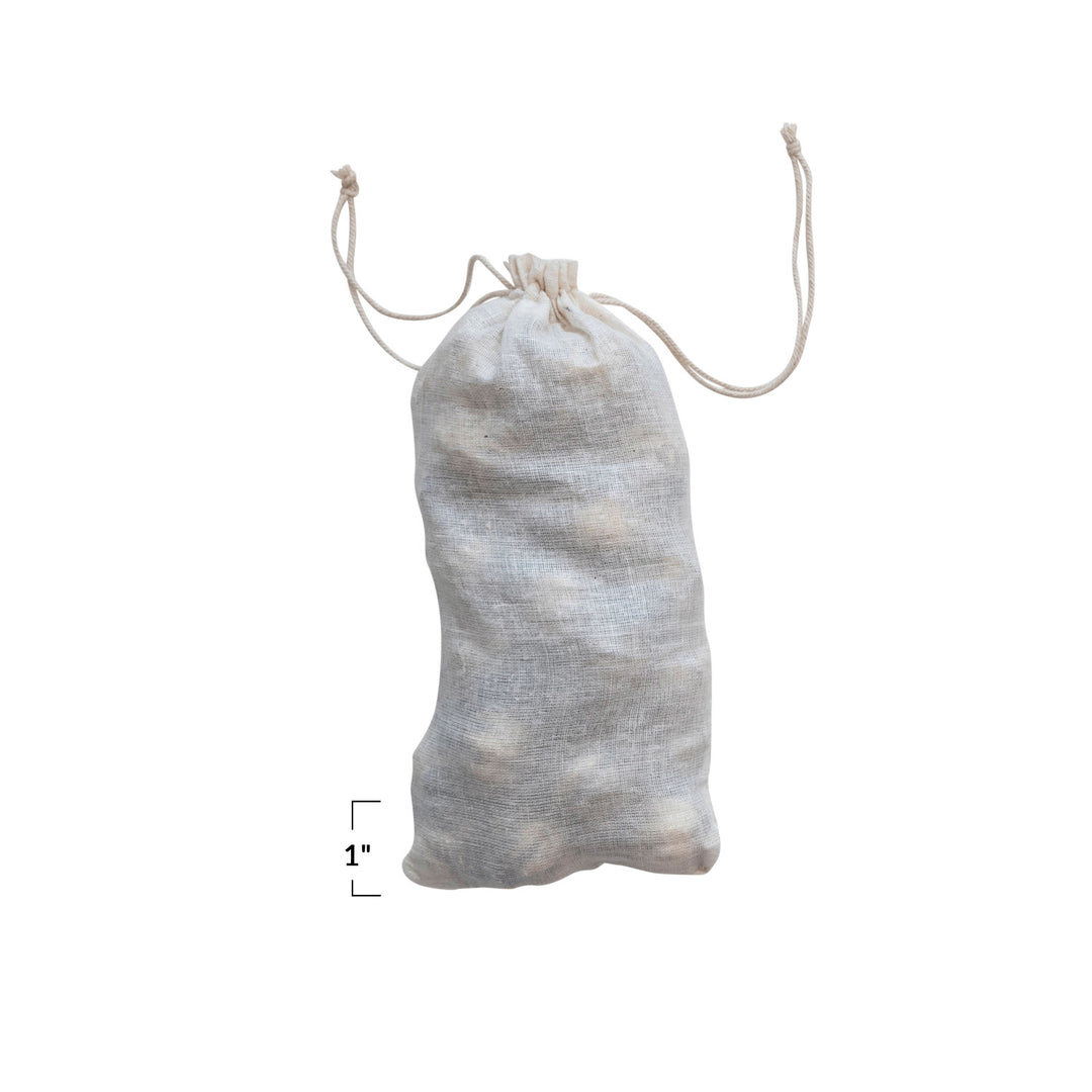 Creative Coop 1"H Embossed Mercury Glass Ornaments in Muslin Bag, Set of 36