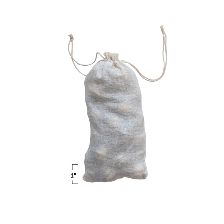 Creative Coop 1"H Embossed Mercury Glass Ornaments in Muslin Bag, Set of 36