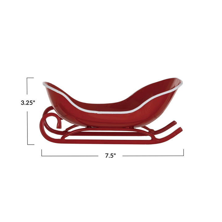 Metal Sleigh, Red &amp; White