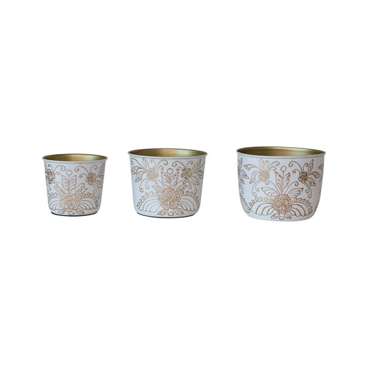 Enameled Metal Planters
