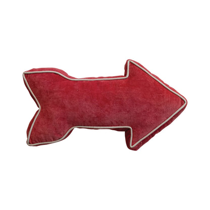 16"L x 8-1/2"H Cotton Velvet Arrow Shaped Lumbar Pillow