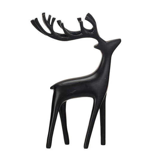 Resin Standing Reindeer, Black