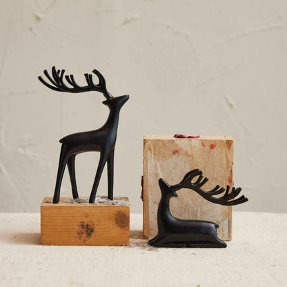 Resin Standing Reindeer, Black