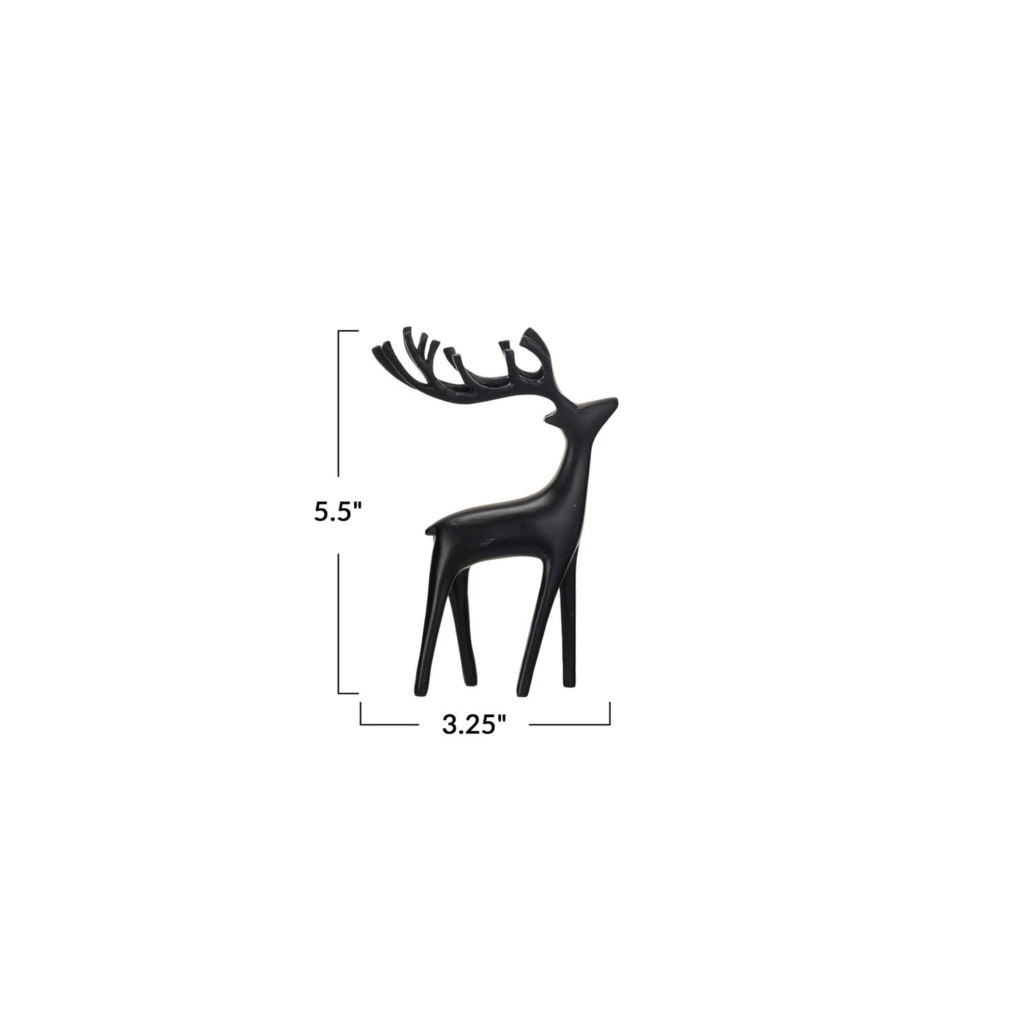 Resin Standing Reindeer, Black