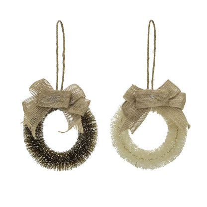 Sisal Wreath w/ Burlap Bow Ornament